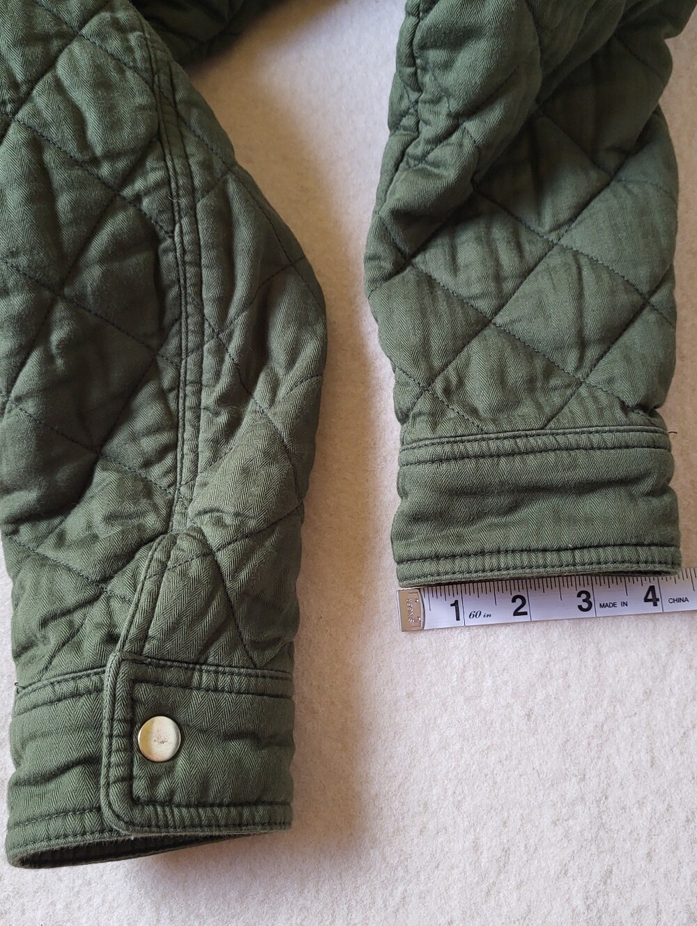 J. Crew Quilted Cotton Chore Jacket Womens Size XS Cotton Olive Green - Picture 8 of 16